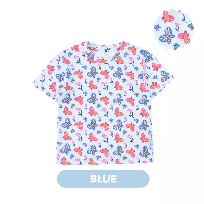 Mooi X Dinda Puspitasari Atasan Anak Perempuan T-shirt Tee - Blue