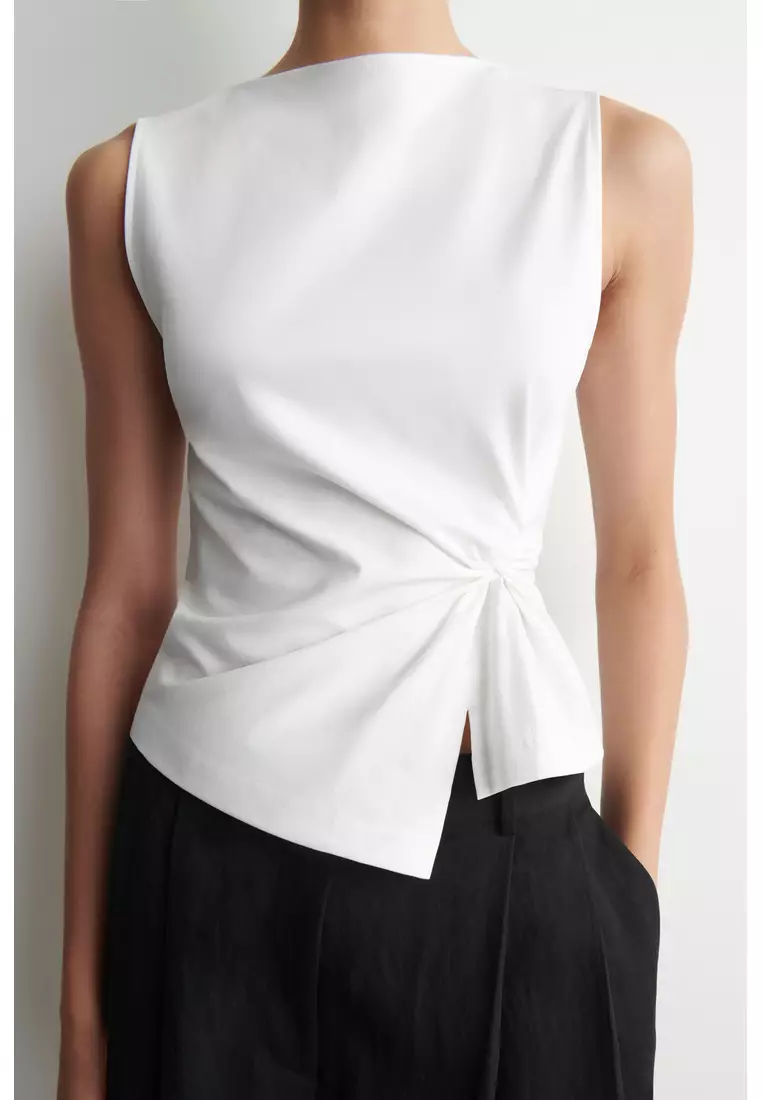 TWIST-DETAIL JERSEY TOP