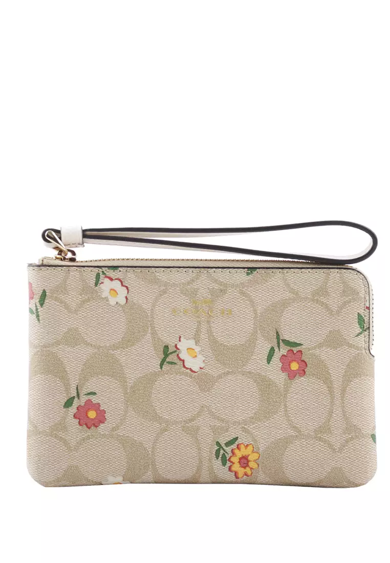 Corner Zip Wristlet With Mystical Floral Print