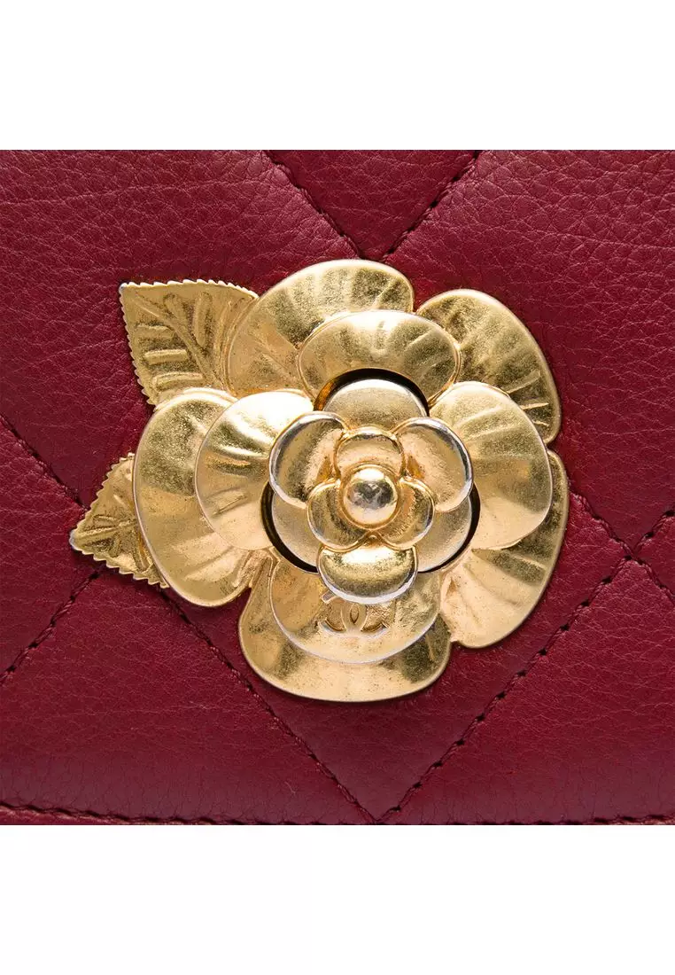 Pre-Loved Chanel Quilted Calfskin Camellia Turn Lock Flap