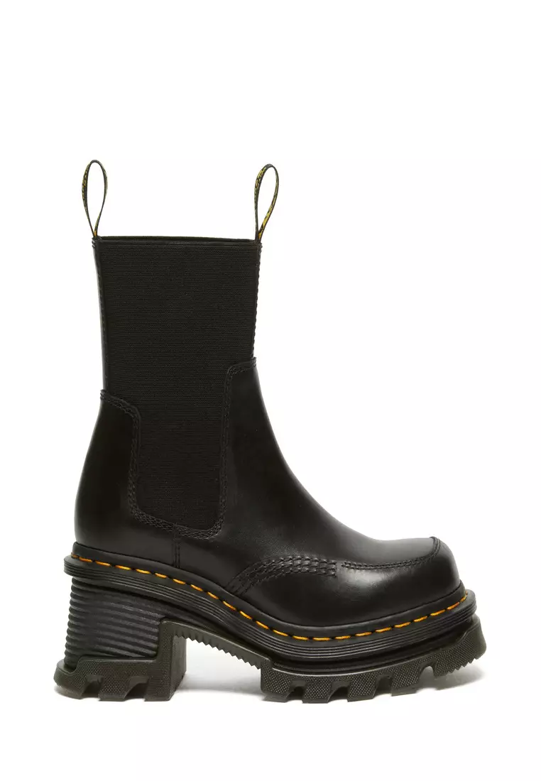 【DR MARTENS】ブラック レザー Corran ヒール チェルシーブーツ 