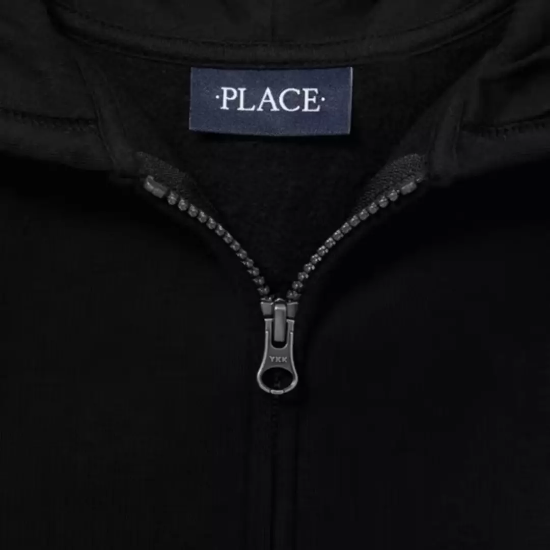 Big Boys Fleece Zip Up Hoodie - Jaket Anak Laki (Hitam)