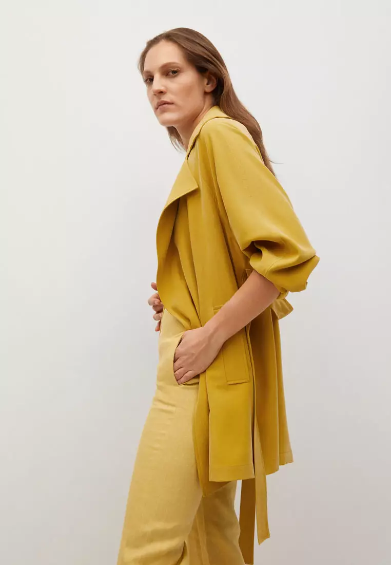 Mango short flowy trench Clearance