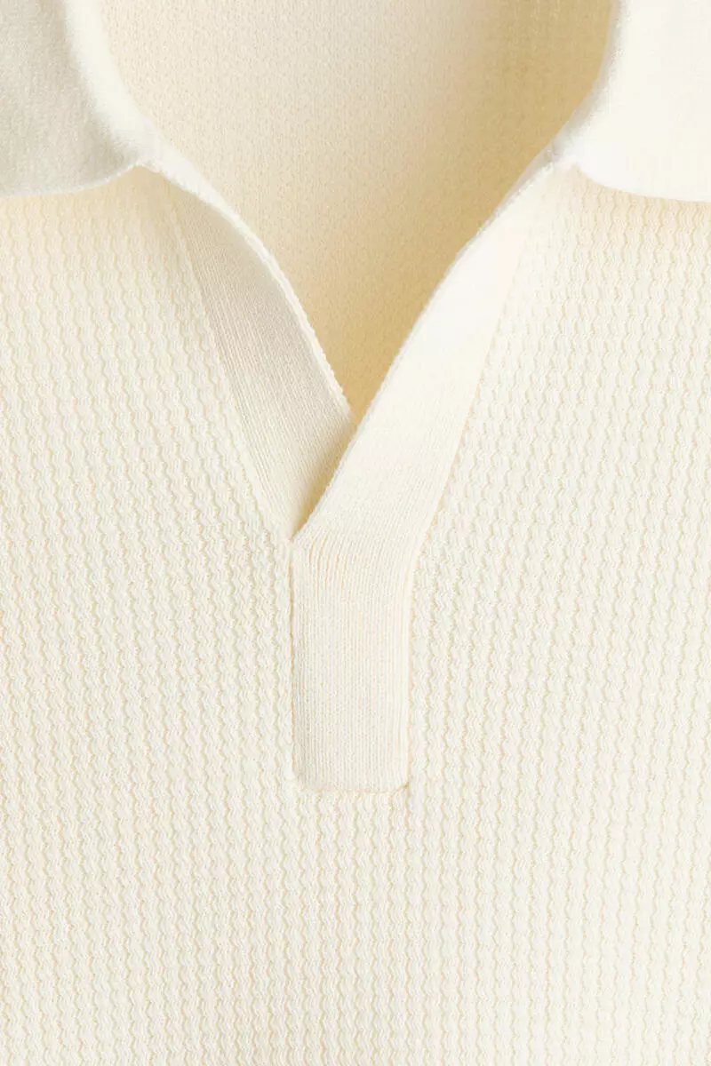 Regular Fit Cable-knit polo shirt