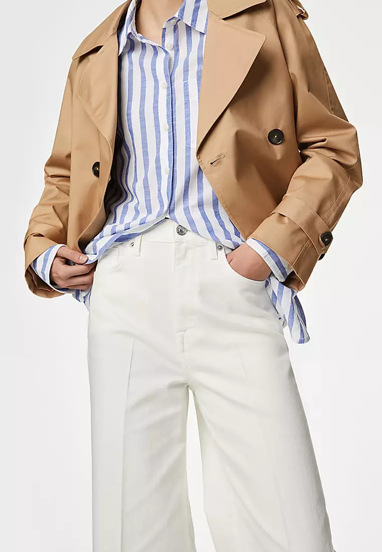 High Waisted Smart Wide Leg Jeans