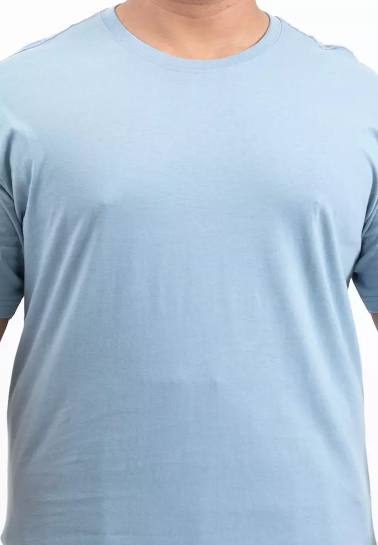 Forest Plus Size T Shirt Men 100% Cotton Soft Unisex Round Neck Big Size Plain Tee | PL23585-38DustyBlue