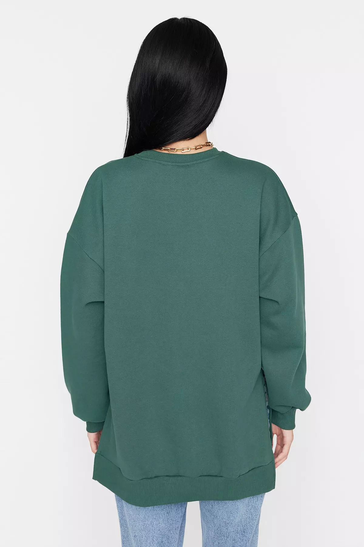 High Low Slit Hem Sweatshirt