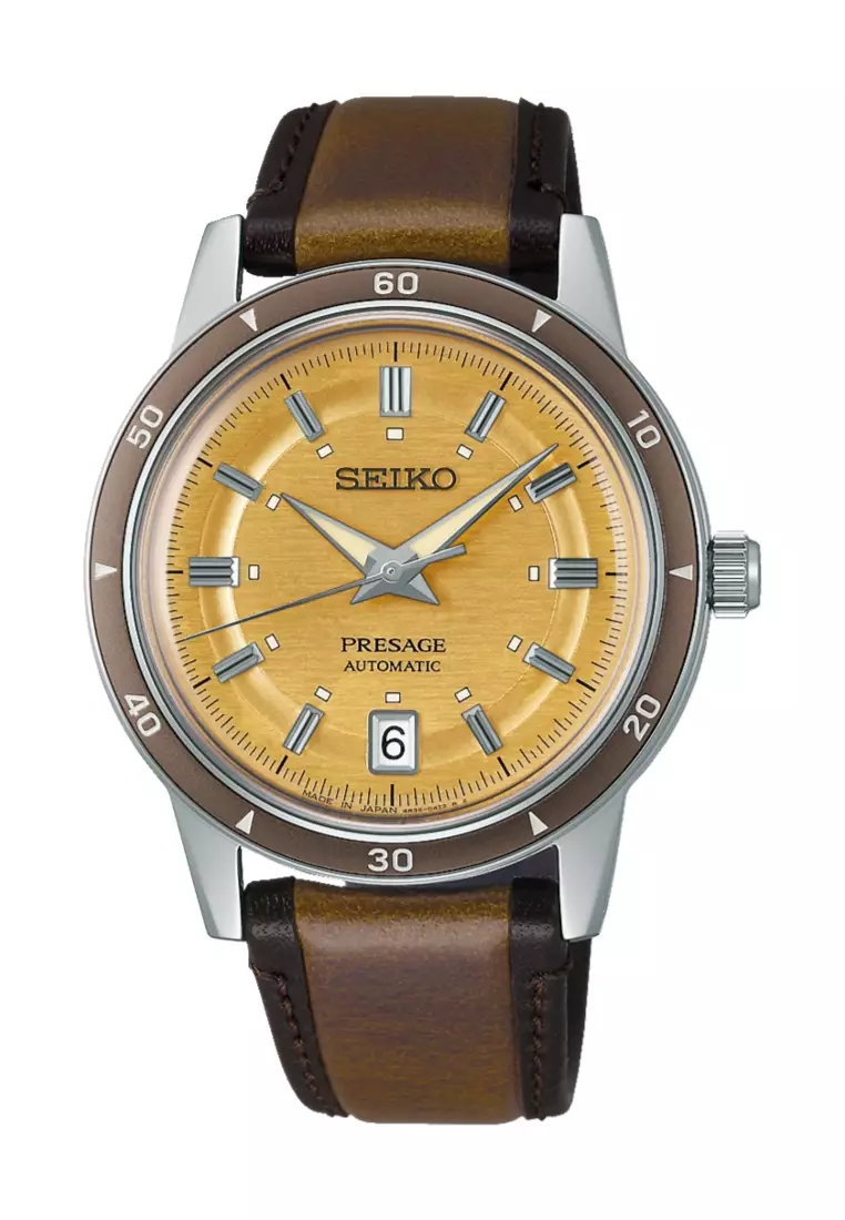 Buy Seiko Seiko Presage Style 60s in Golden Yellow Dial Brown