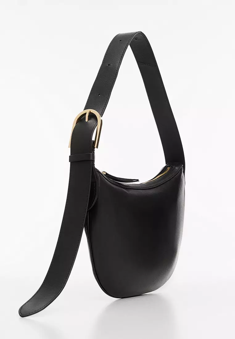 Mango black best sale leather bag