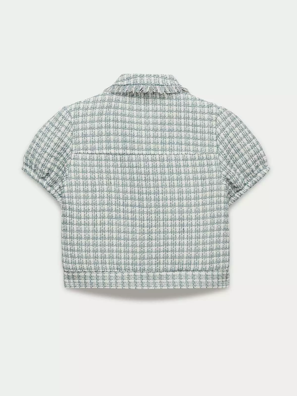 Pomelo - Jaket Wanita - Textured Zip Jacket - Baby Blue