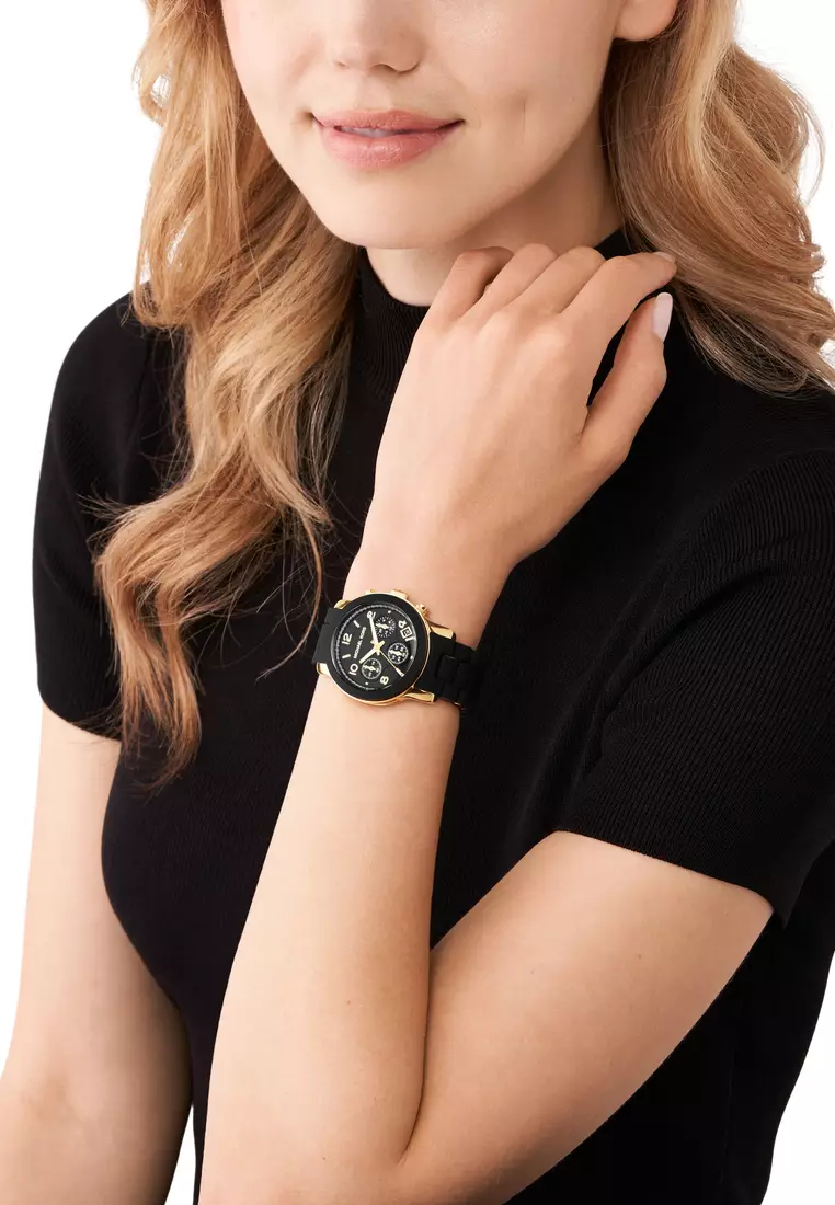 All black michael cheap kors watch women's