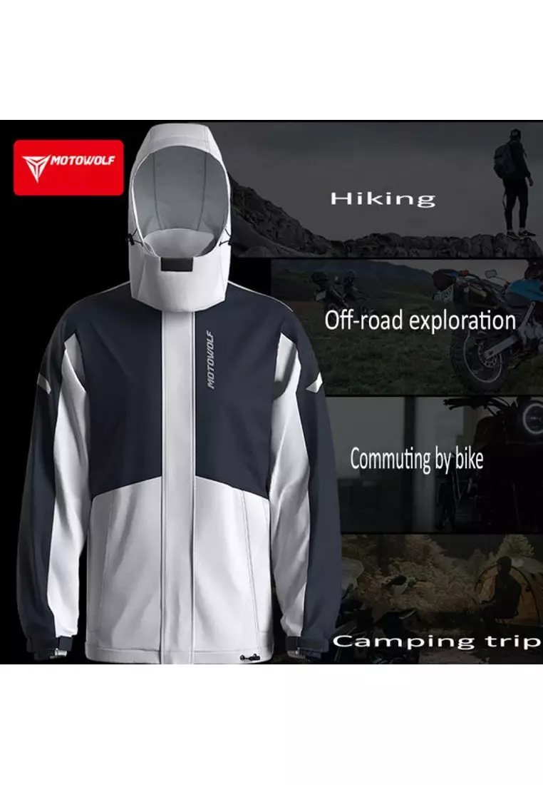 Motowolf MDL0405 Raincoat Jacket And Pants With Bag- Gray