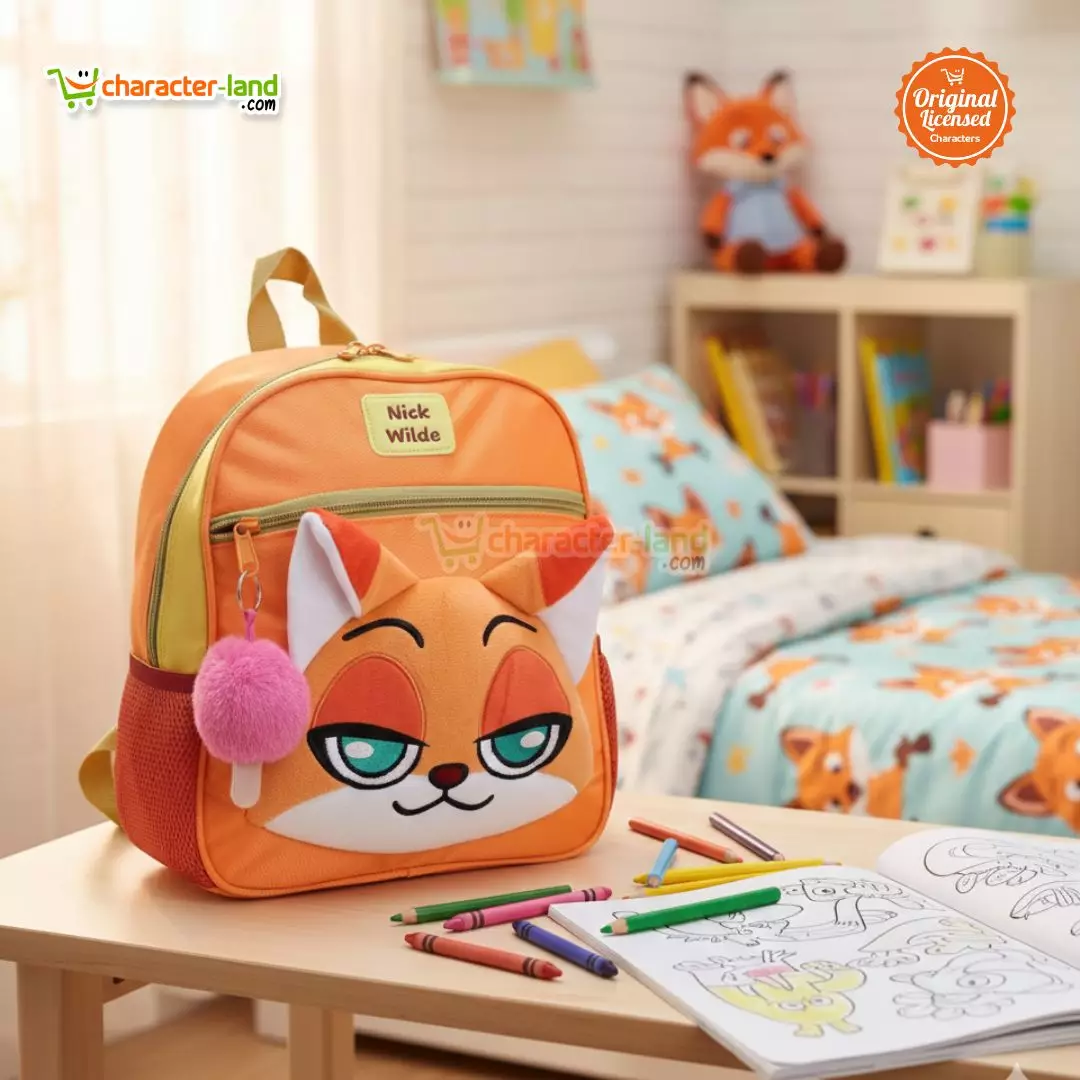 Tas Ransel Anak Zootopia Original - Nick Wilde Orange - 25x30 cm (Wajah Timbul 3D)