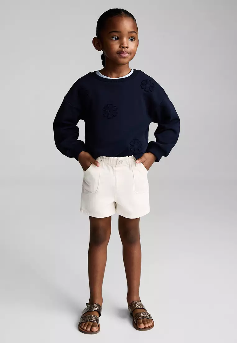 Paperbag Denim Shorts