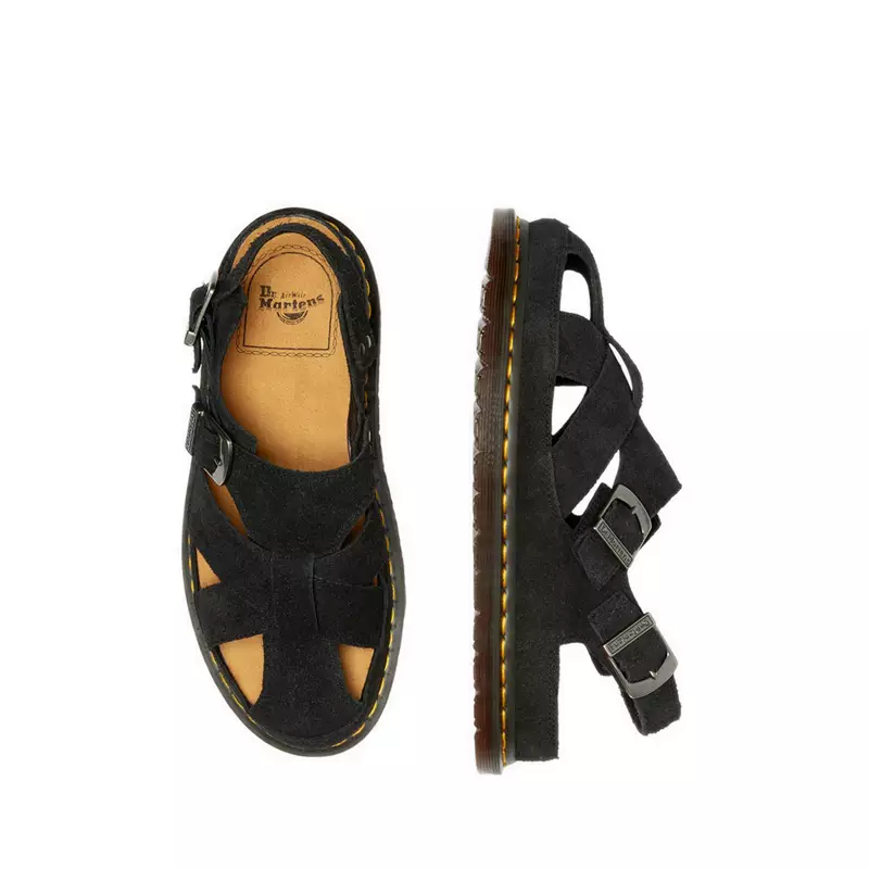Dr. Martens Archive Fisherman Suede Sandals Black