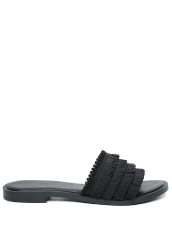 Milliot & Co. black Tahnee Open Toe Sandals A6332SH489237DGS_1