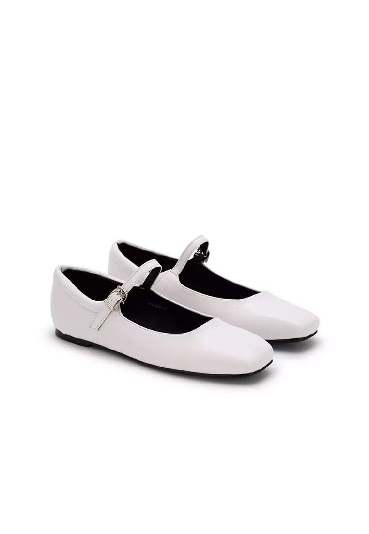 MARY JANE FLAT PUMP 复古方头玛丽珍鞋