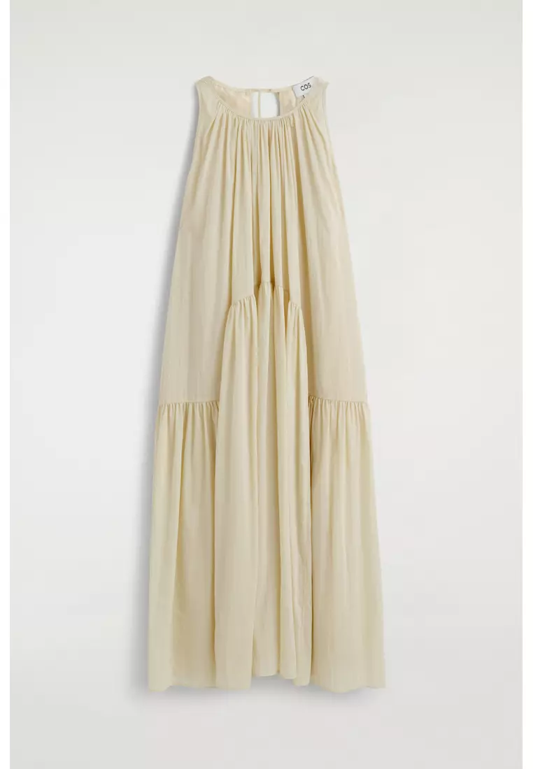 cos gold dress BRAND NEW COS CHAMPAGNE/ ROSE GOLD METALLIC LONG SLEEVE KNIT DRESS SIZ –  Whispers Dress Agency main image 0