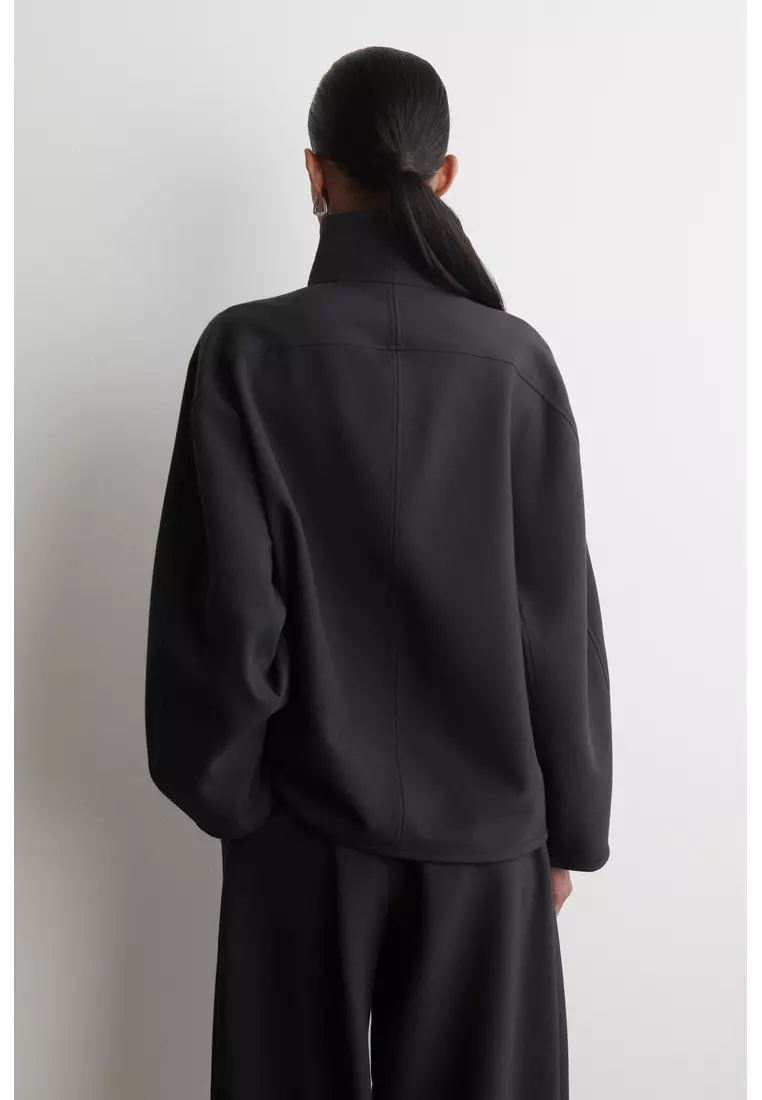 FUNNEL-NECK ZIP-UP TOP