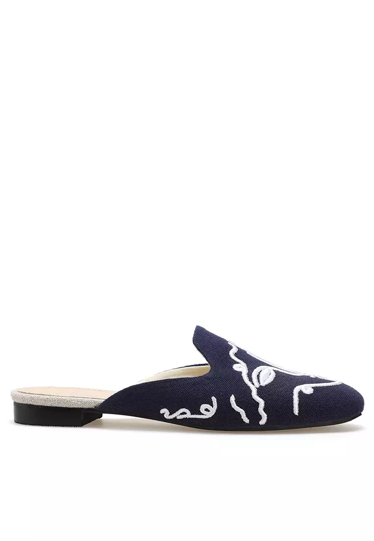 Discount on Twenty Eight Shoes  shoes - SKU: Embroidery Linen Mules HB9511414