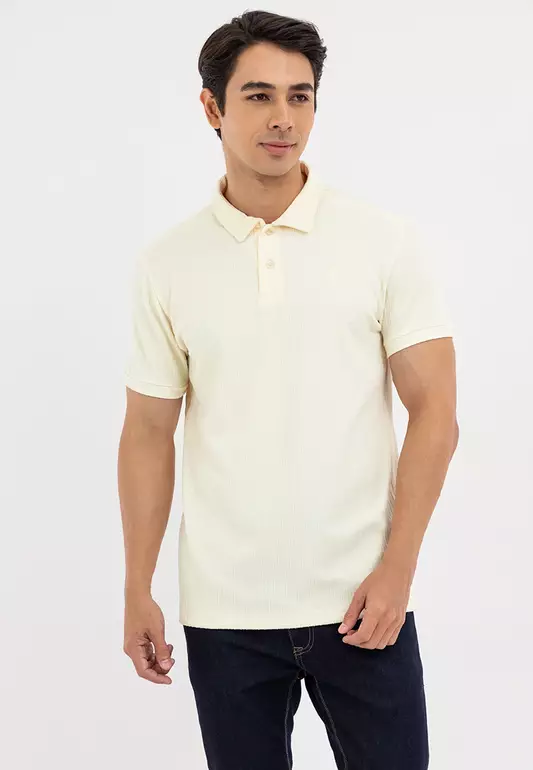 Men's Vanilla Textured A87 Polo Shirt
