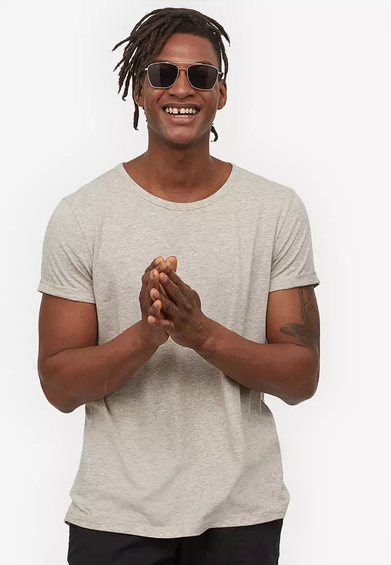 H&m slub jersey t shirt outlet
