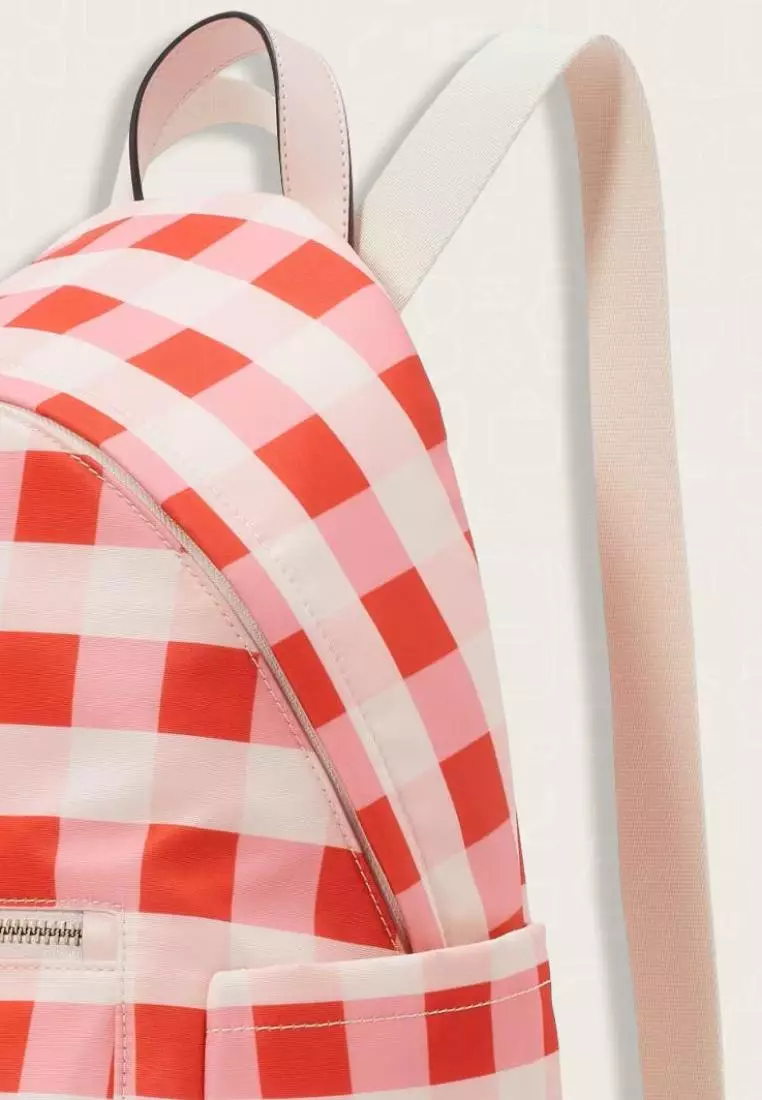 Kate Spade Chelsea Gingham Medium Backpack Pink Multi