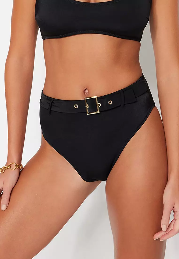 Black belted bikini store