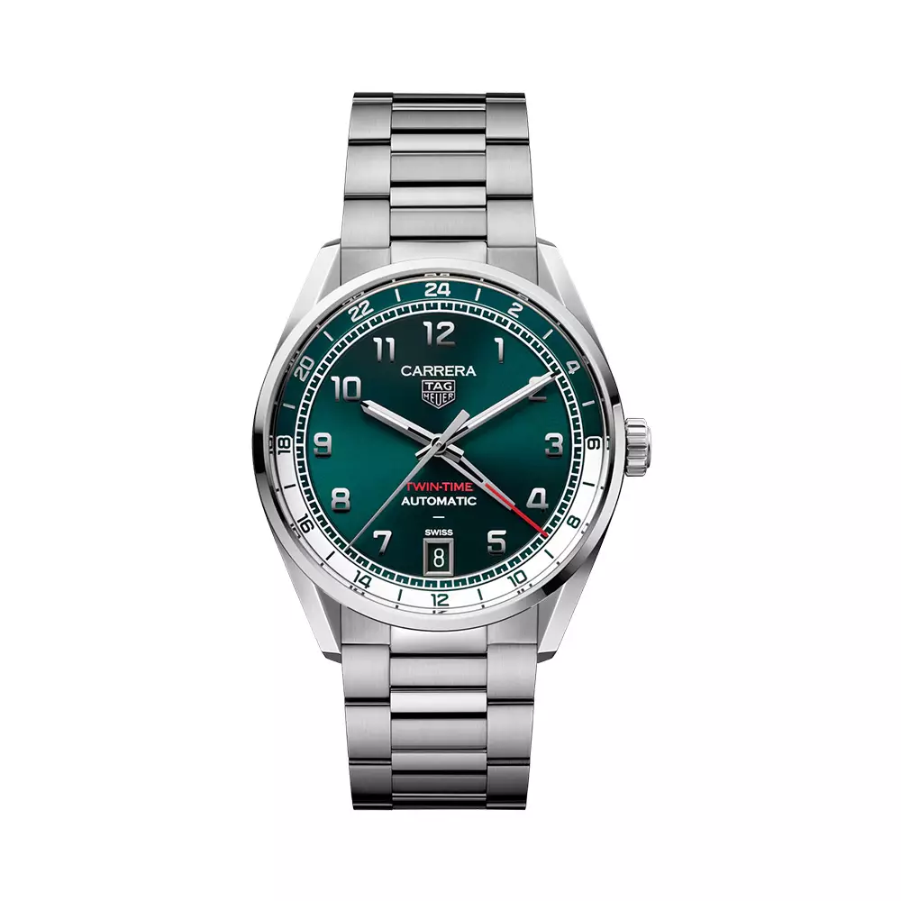 [7.7 SALEBRATION] Carrera 41 - WDA2114.BA0043 Date Twin-Time Automatic Green