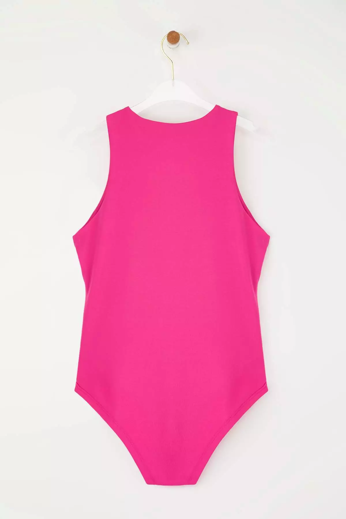 Light Pink Halter Neck Body Fitted Stretchy Knitted Body With Snap At Bottom