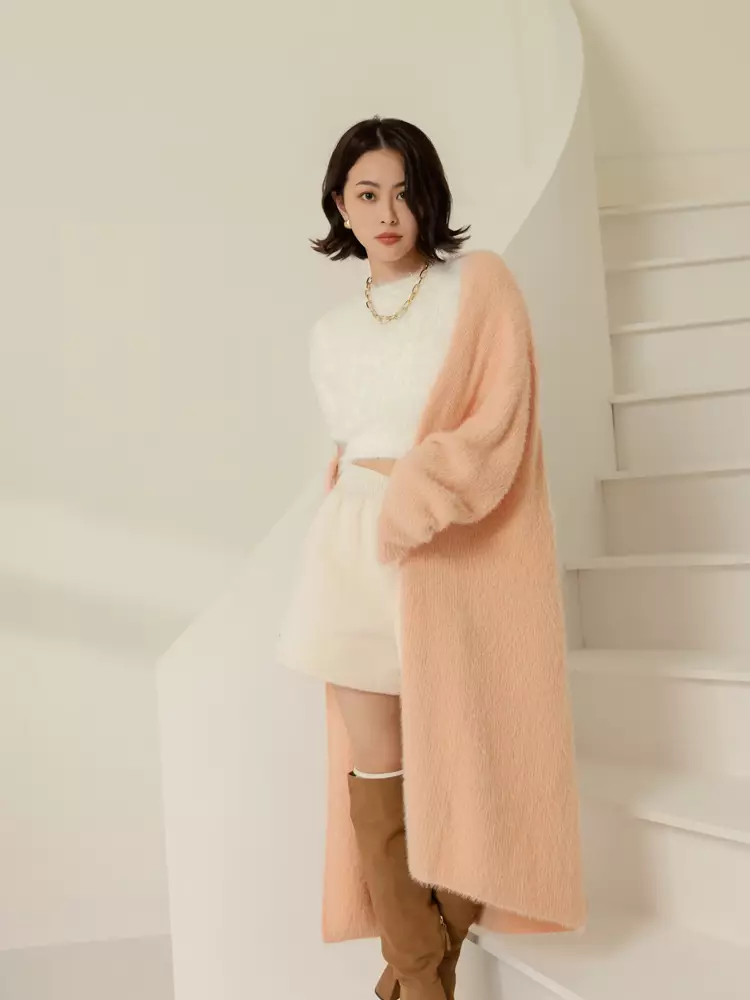 OBSTYLE Soft Thick Wool Loose Long Cardigan Coat FA2849 2024