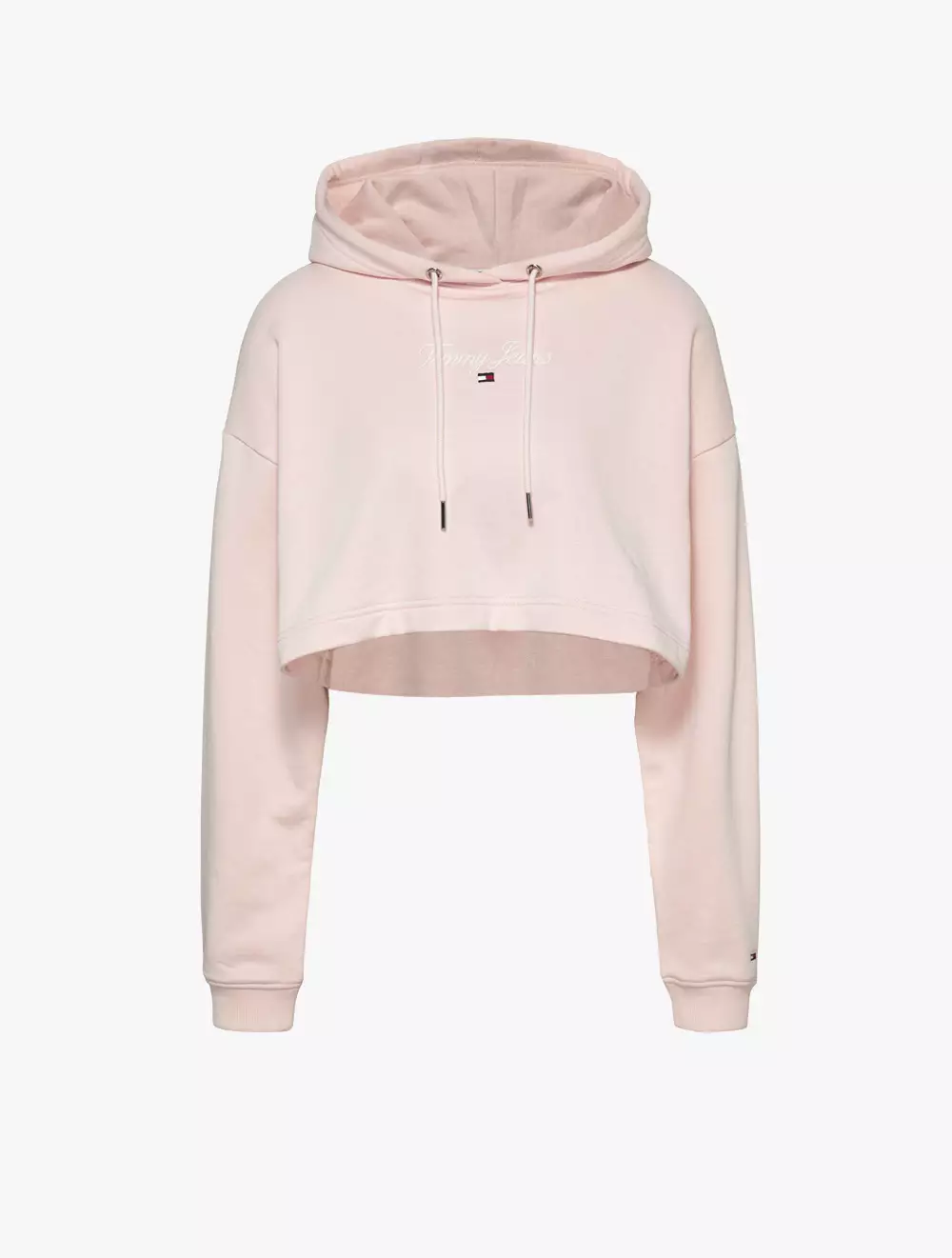 TOMMY JEANS ESSENTIAL LOGO CROPPED HOODY Pink