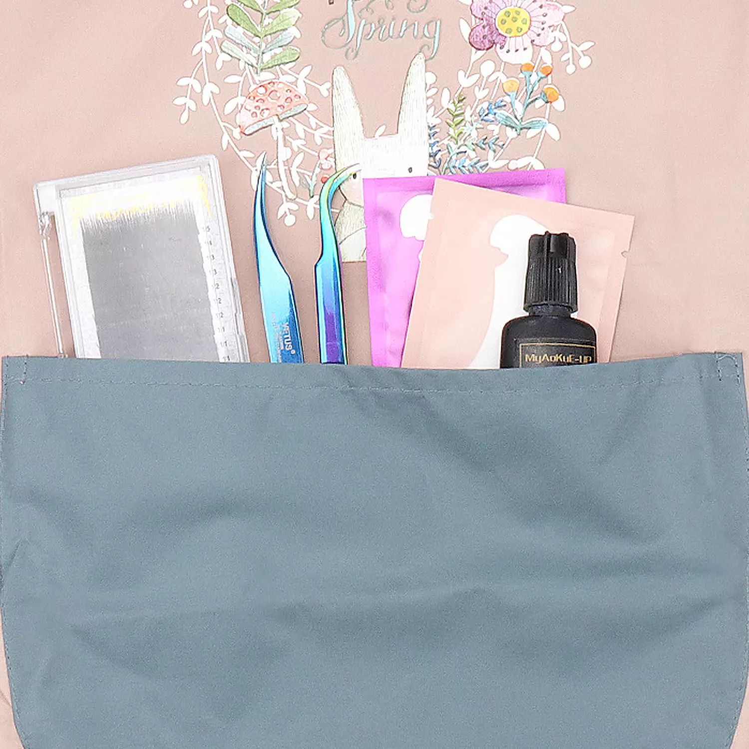 Wakakids Apron Celemek Masak Dapur Waterproof Anti Air dan Anti Minyak Motif Bunny Spring Venrc Peach