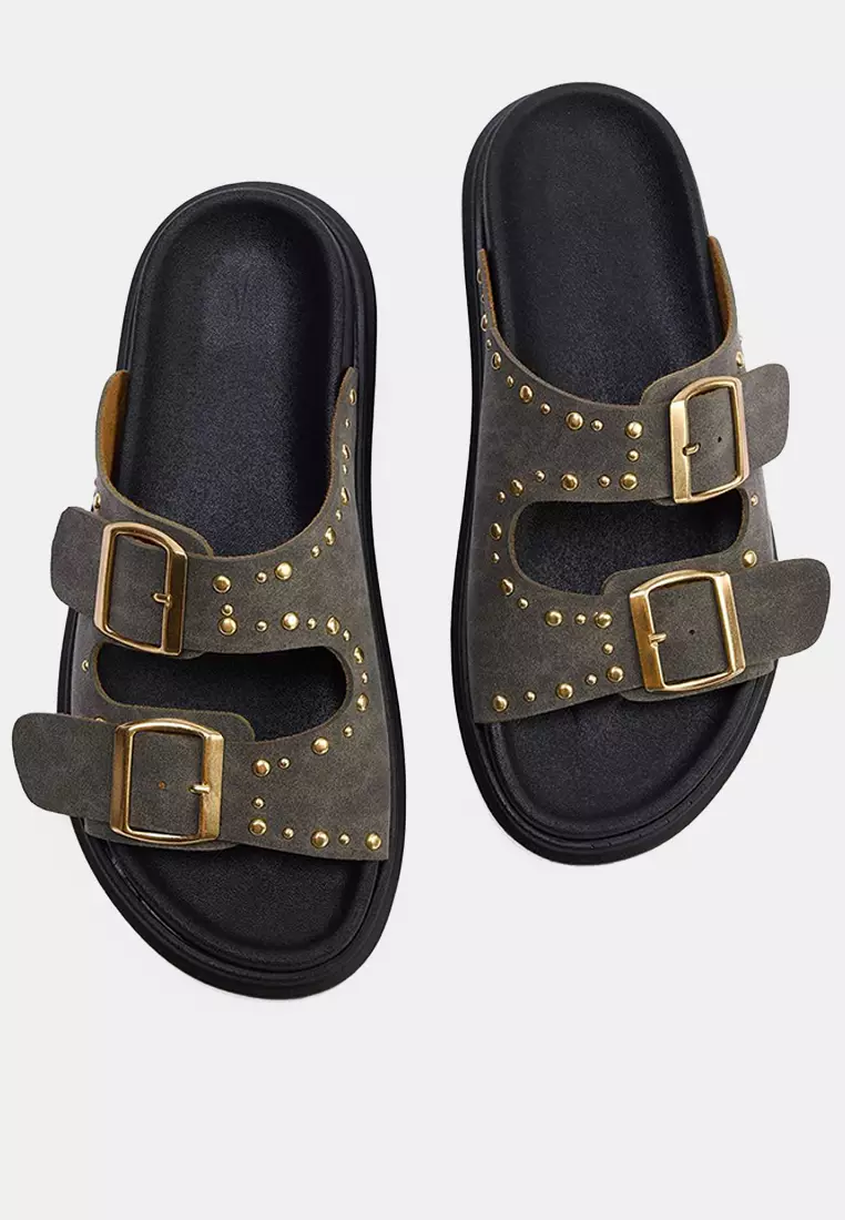 Stud Buckle Sandals