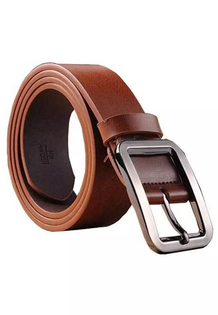 Nuby Tali Ikat Pinggang Pria Wanita Style Jepang Needle Buckle Material Leather Kulit ORIGINAL - Brown