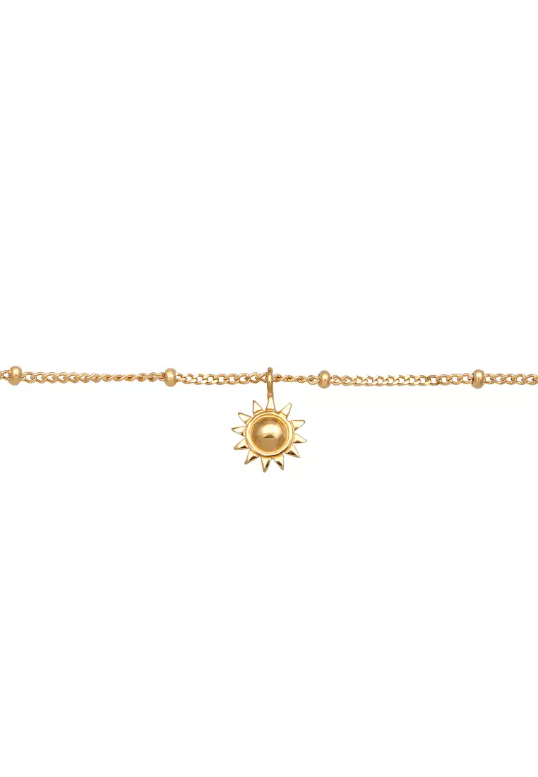 Necklace Sun Ballchain Gold Plated