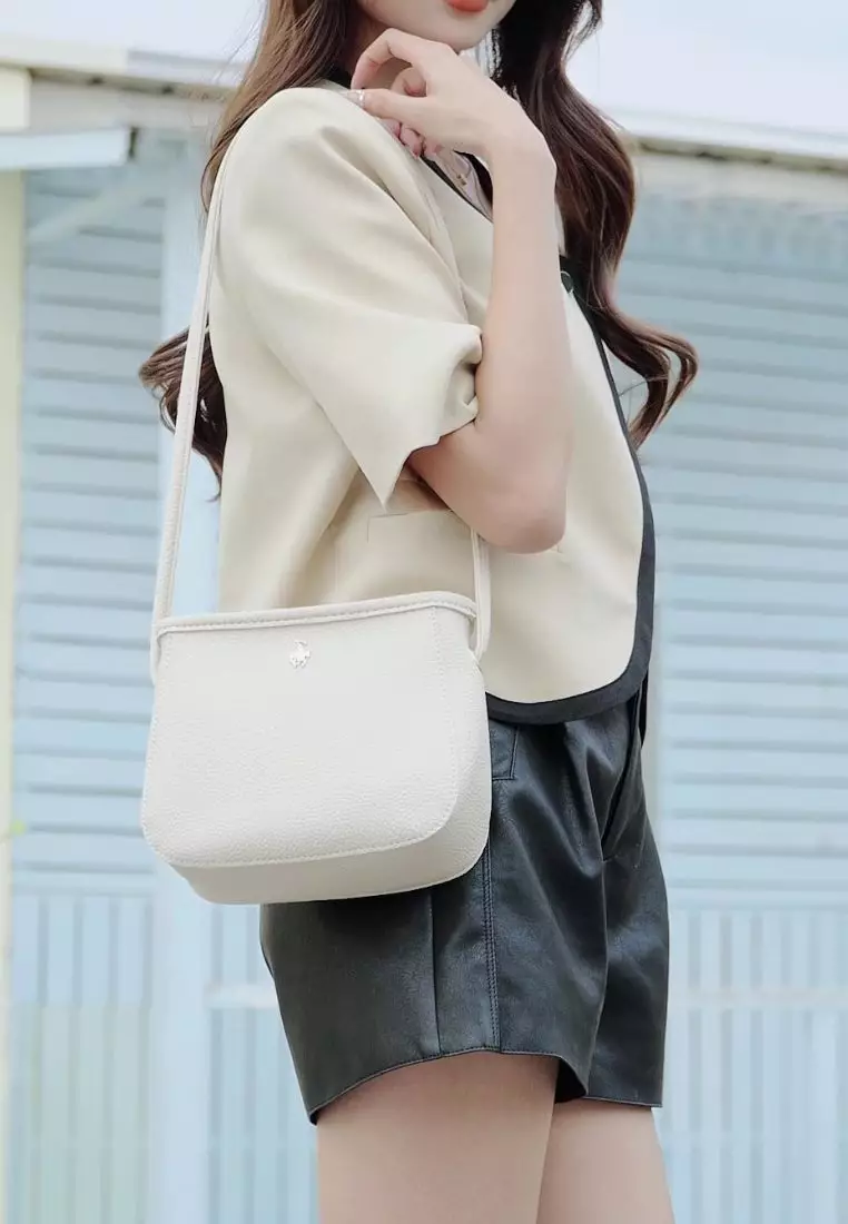 2-In-1 Sling Bag & Zipper Pouch (二合一斜孭袋 & 小袋) - 米黃色