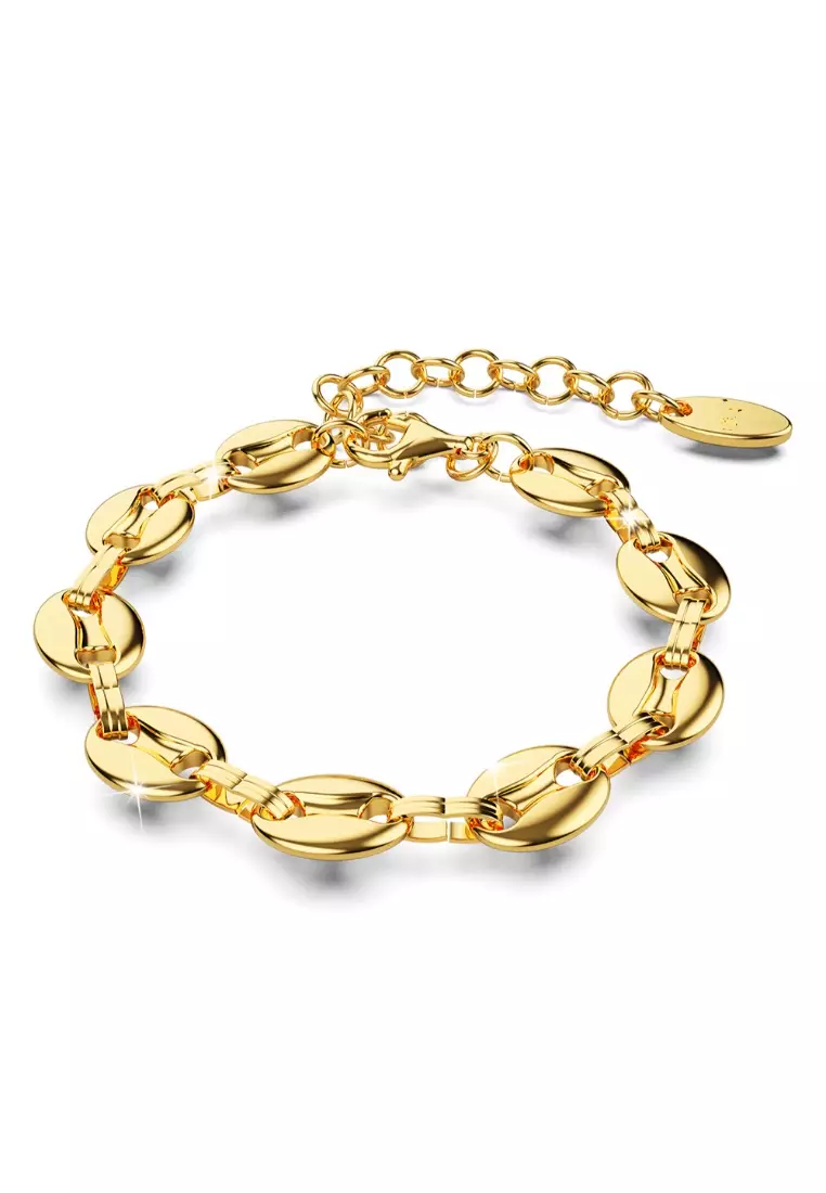 Interlocking Anchor Link Bracelet in Gold - 8mm