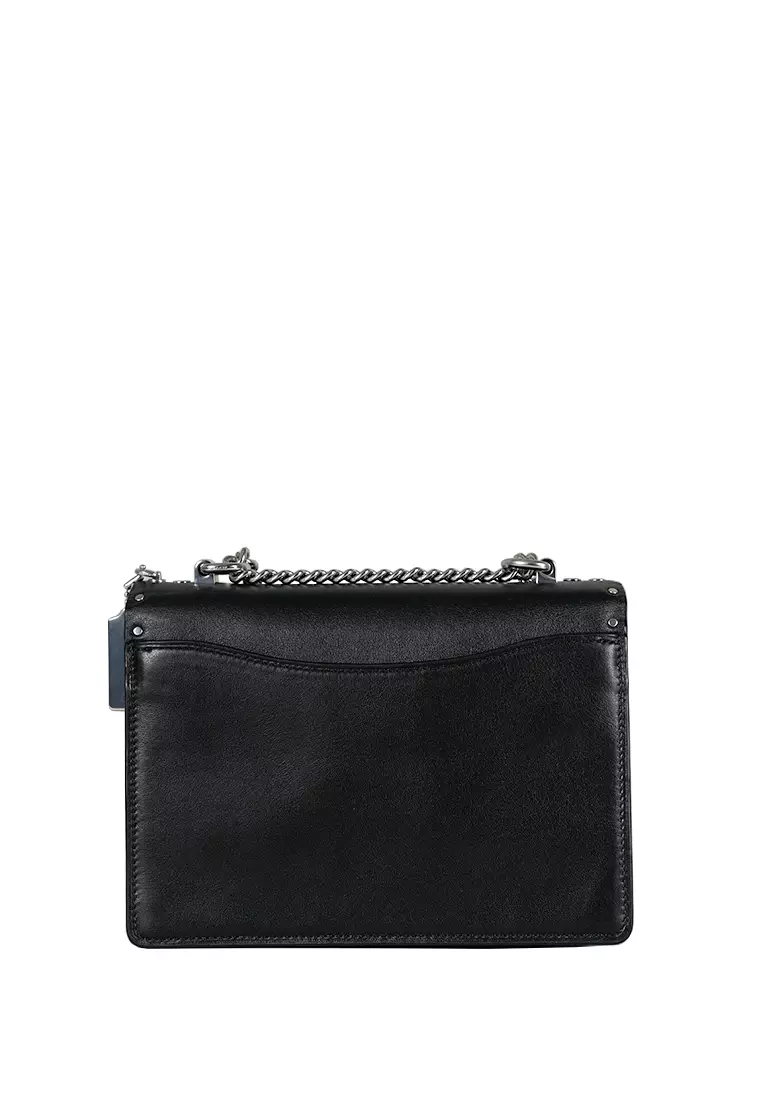Klare Crossbody In Signature Canvas With Rivets Graphite Black