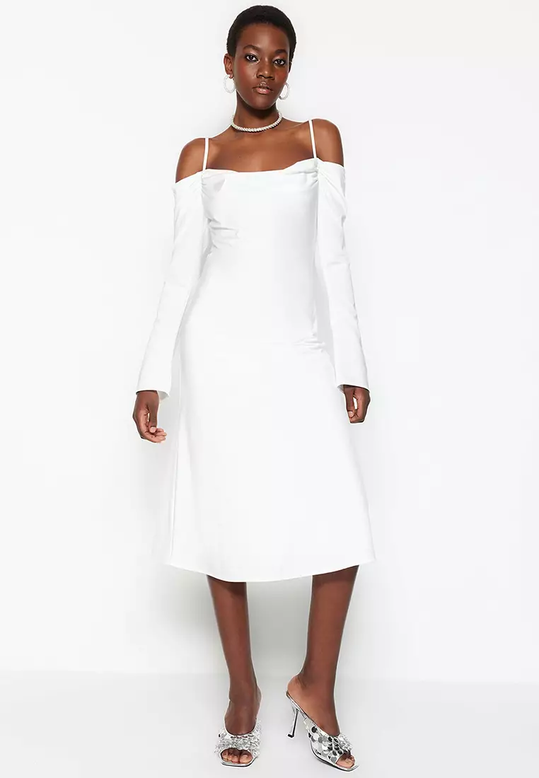 Buy Trendyol Knitted Bridal Evening Dress With Ecru Lining 2023