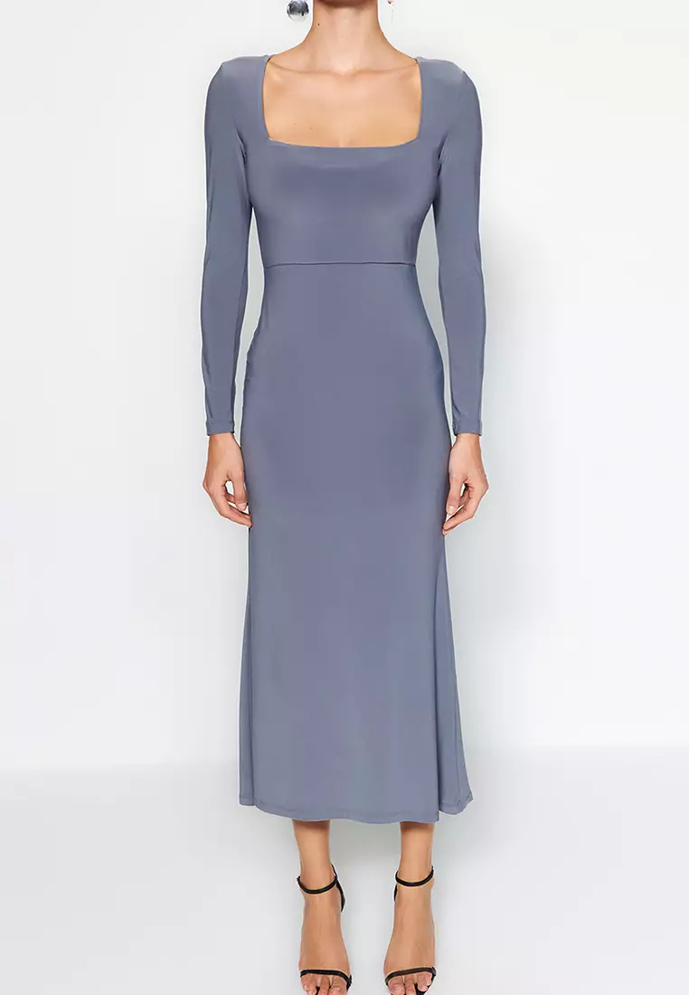 Square Neck Midi Dress