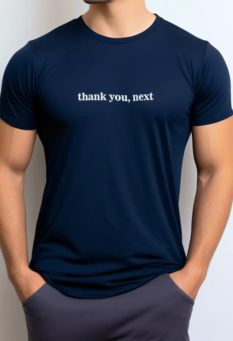 NTC54 kaos anti kusut stretch pria distro thank you next navy