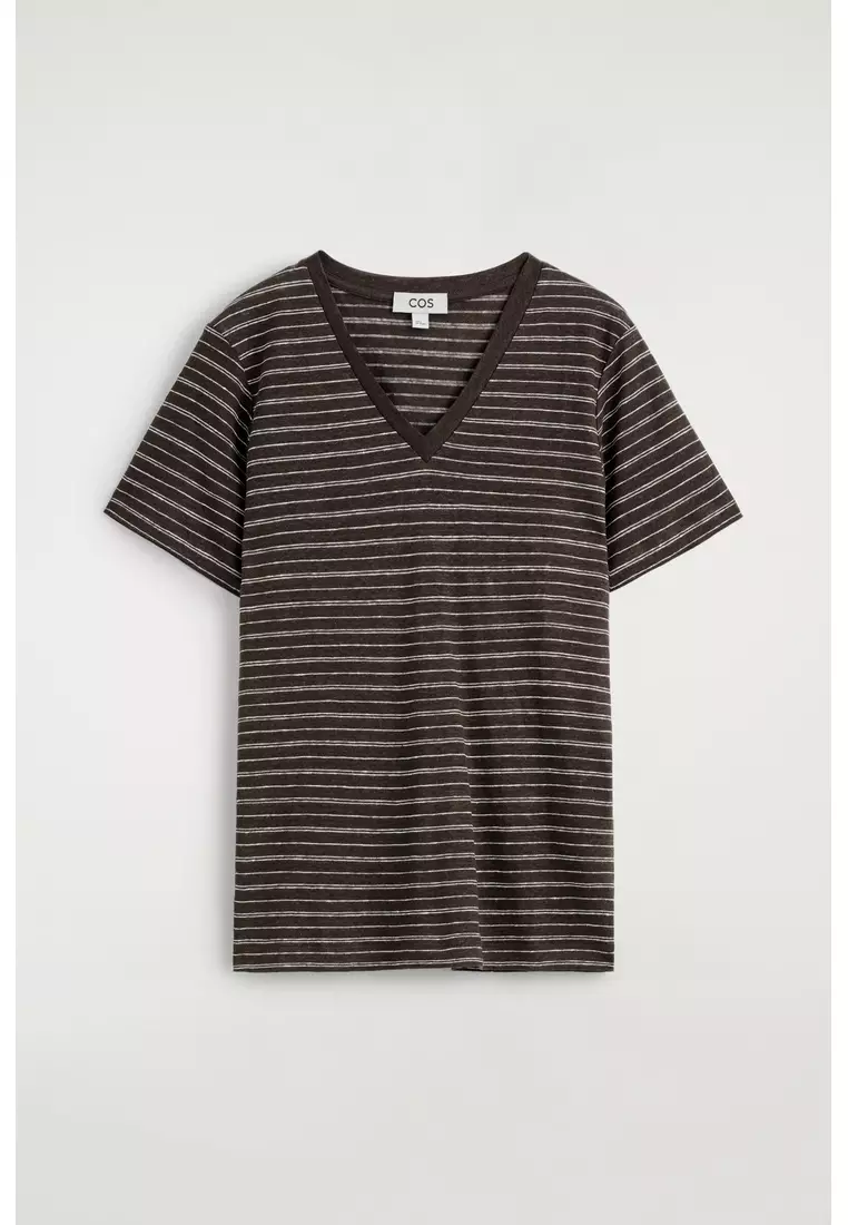 V-NECK LINEN T-SHIRT