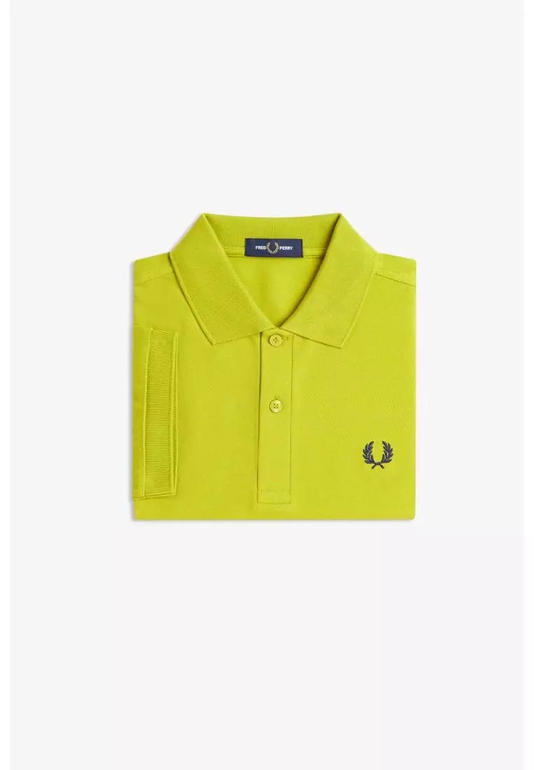Fred Perry M6000 The Fred Perry Shirt (Tennis Ball Yellow / Ecru / French Navy)