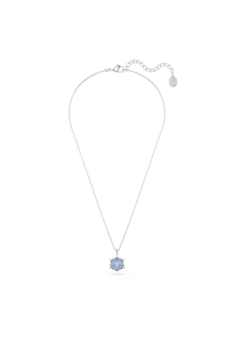 Magic Pendant, Snowflake, Blue, Rhodium Plated
