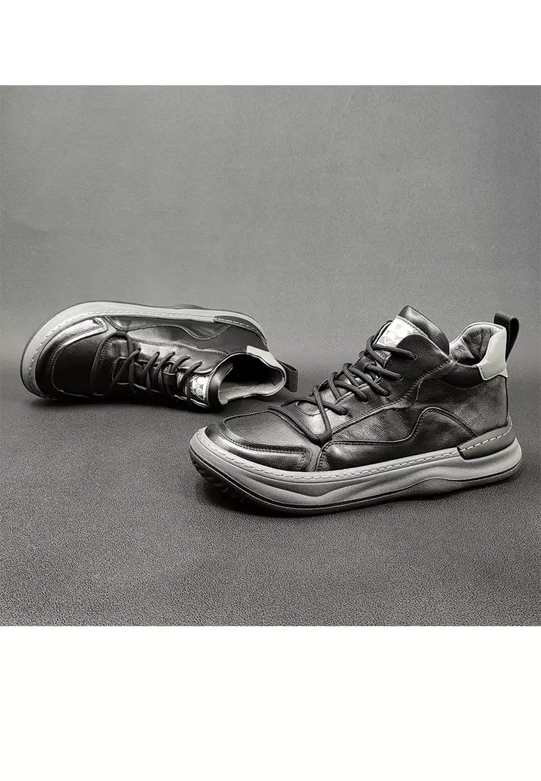 High Top Grain Leather Sneakers ALG9003