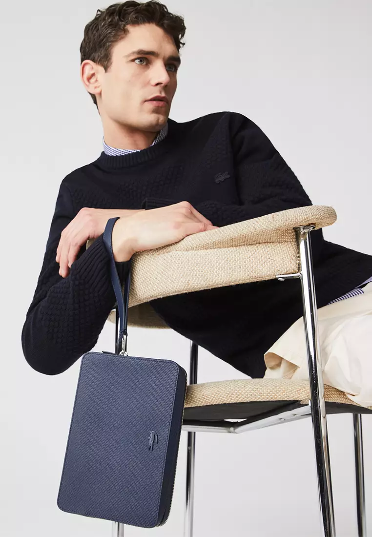 Men's Chantaco Piqué Leather Zip Pouch