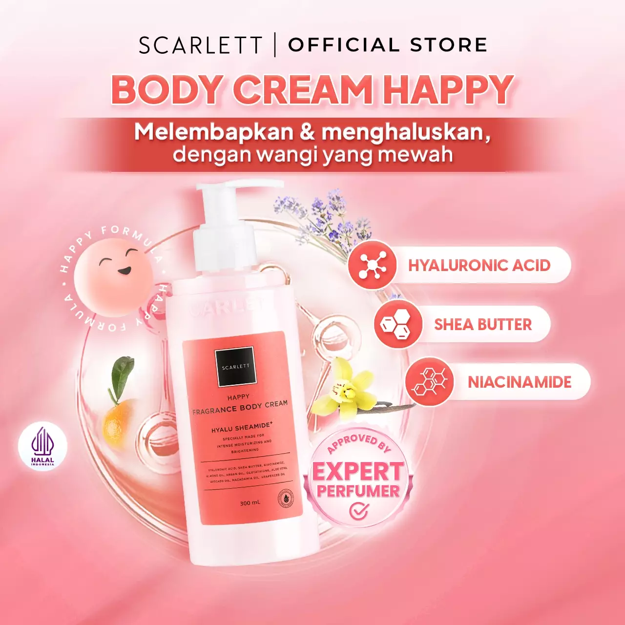 Scarlett Whitening Body Serum + Body Cream Happy