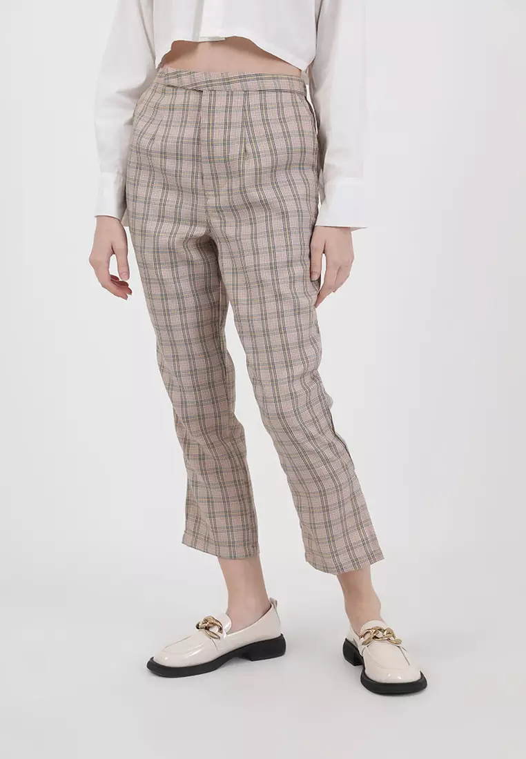 Jual plaid pants top