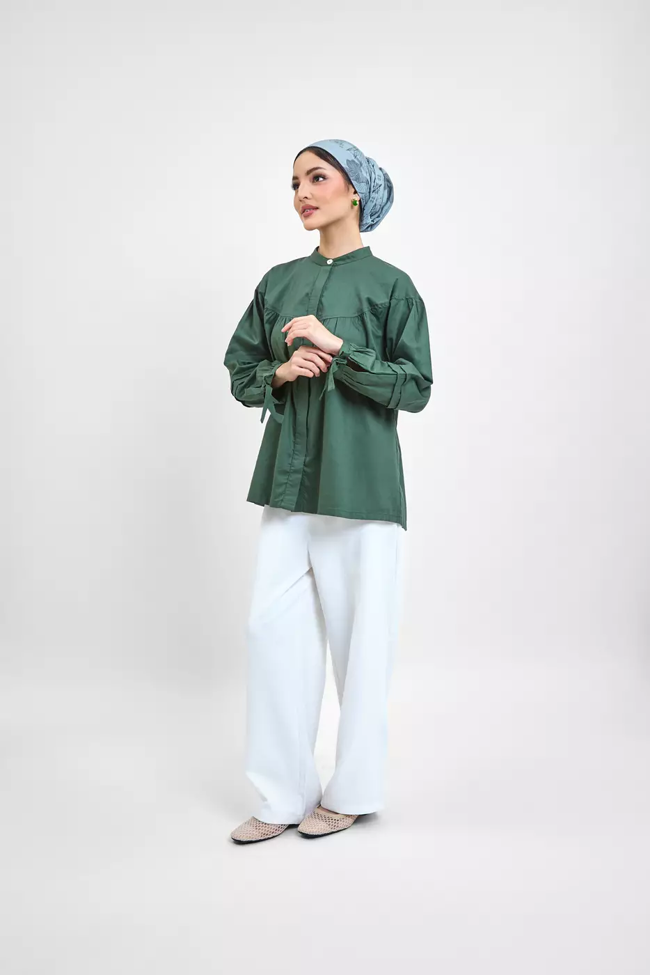 MFMW Izel Atasan Blouse Hijau Botol